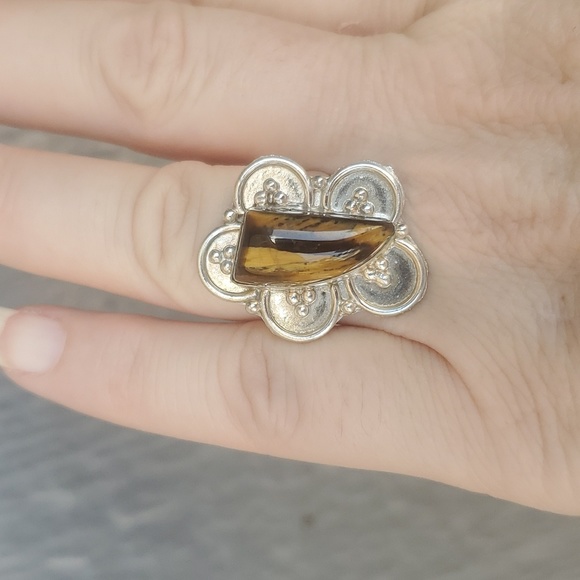 ***$15 Sale*** New Tiger Eye 925 Silver Ring. - Picture 8 of 12